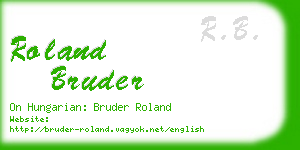 roland bruder business card